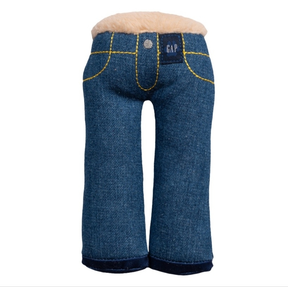 Gap Dog Denim Plush Blue Jean Furry Friend Squeak Toy